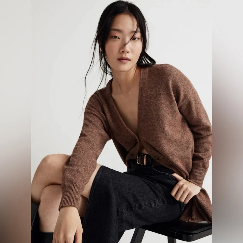 Madewell Brown Merino Wool Blend Cardigan | Cozy Soft Classic | Size XS‎